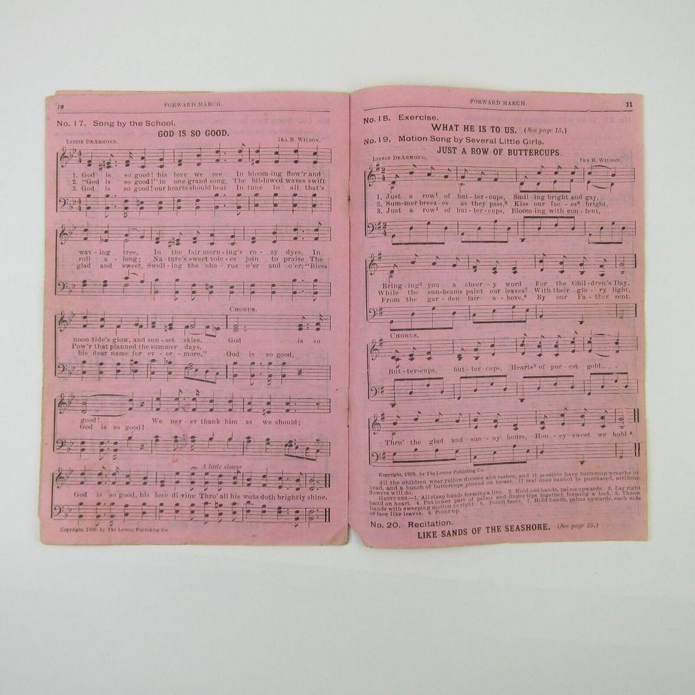 Sheet Music Rally Day Sampler Lorenz Publishing Co Dayton Ohio Antique 1909 RARE - Picture 5 of 12